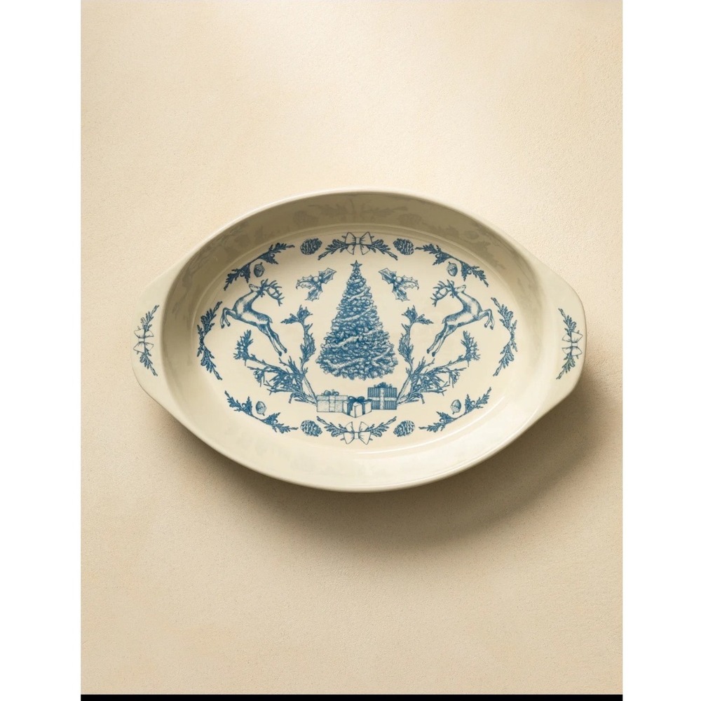 McGee & Co Holiday Stoneware Baker Serving Dish‎ Blue - Christmas 2024